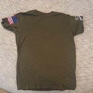 Grunt Style Olive Green T-Shirt with Flag Detail